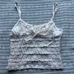 La Hearts Cream Lace Camisole Top